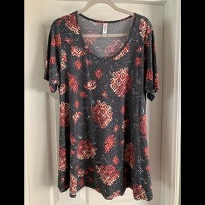 Lularoe Perfect blouse gray floral